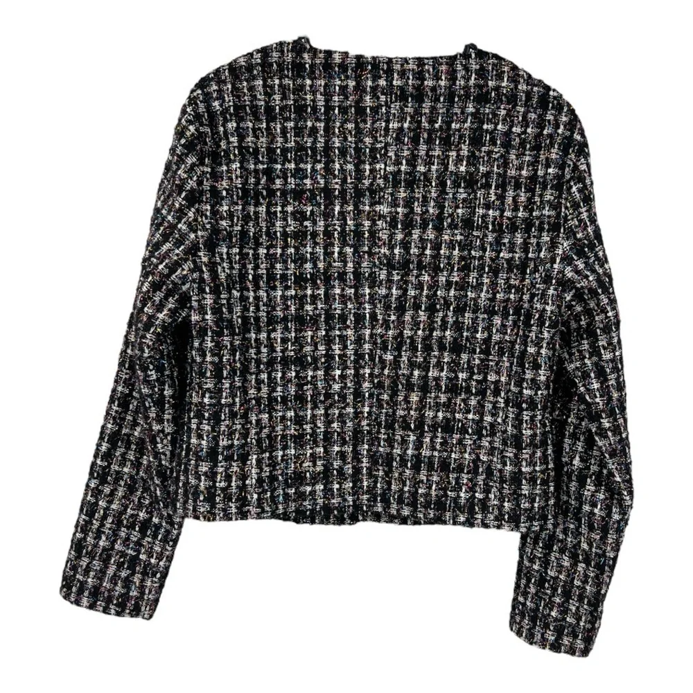Bagatelle Tweed Sparkle Cropped Multi Color Jacket SZ M - Picture 6 of 14